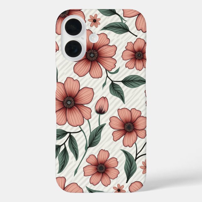 Coque Pour iPhone 16 coque iphone floral (Verso)