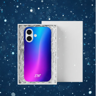 Coque Pour iPhone 16 Coque iPhone moderne bleue personnalisée