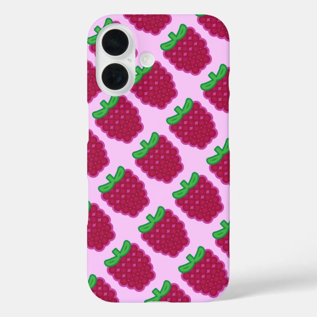 Coque Pour iPhone 16 Coque iphone Motif Red Raspberry (Verso)