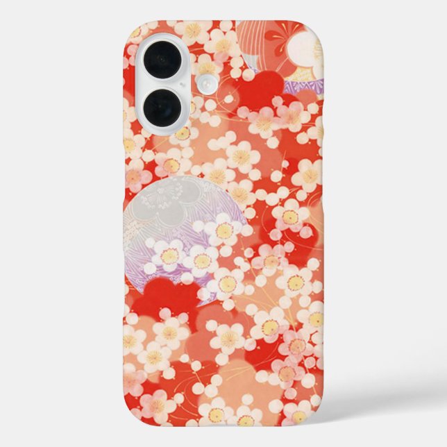 Coque Pour iPhone 16 Coque-Mate Rose japonais iPhone 16 Coque (Verso)