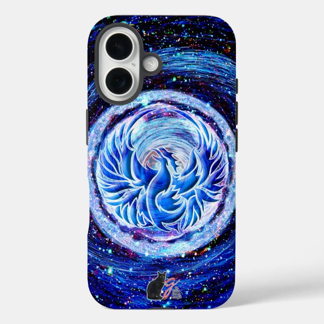 Coque Pour iPhone 16 Coque robuste de Phoenix bleu-coque iphone (Verso)