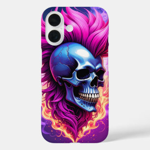 Coque Pour iPhone 16 Crâne de punk flaming iPhone / coque ipad