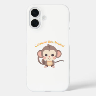 Coque Pour iPhone 16 Cuteness Surchargé : Monkey Iphone 16 Coque