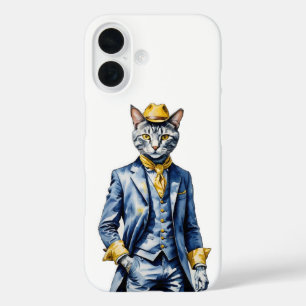 Coque Pour iPhone 16 Dapper Cat iPhone 16 Coque - Protection élégante