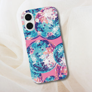 Coque Pour iPhone 16 Disco Ball coque iphone rose bleu Y2K