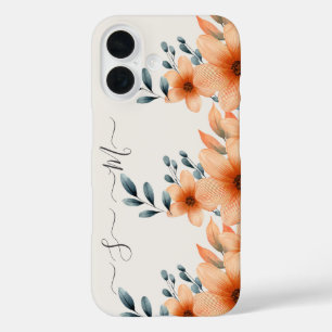 Coque Pour iPhone 16 Élégant Floral Personnalisé iPhone / coque ipad