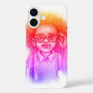 Coque Pour iPhone 16 Fille avec lunettes, coque iphone