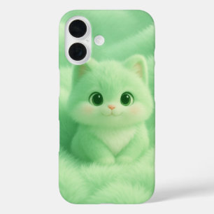Coque Pour iPhone 16 Fluffy Mint Kitten coque iphone - Joli dessin anim