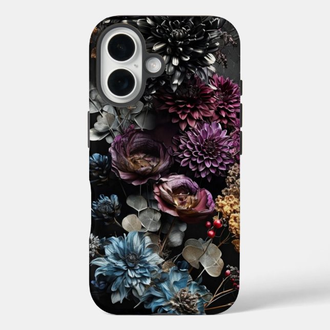 Coque Pour iPhone 16 Gothique Floral iPhone 16 Coque (Verso)