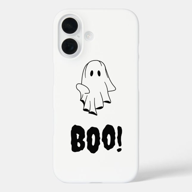 Coque Pour iPhone 16 Halloween Ghost Boo coque iphone Fixe Conception (Verso)