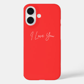 Coque Pour iPhone 16 I Love You iPhone 16 Pouch - Coque romantique mign