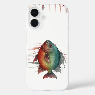 Coque Pour iPhone 16 iPhone / coque ipad - Série aquarelle : Piranha
