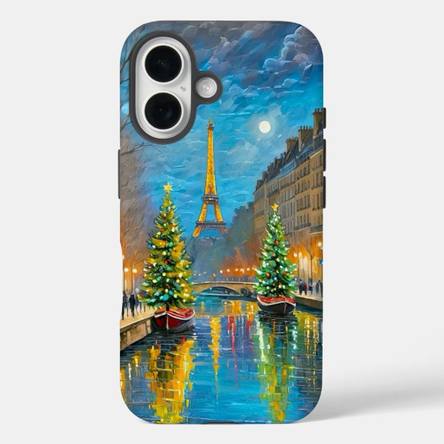 Coque Pour iPhone 16 Iphone de Noël de Paris / coque ipad (Verso)