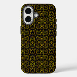Coque Pour iPhone 16 Japonais Gold & Black Hasu iPhone 16 Coque