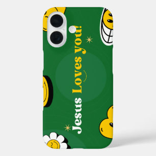 Coque Pour iPhone 16 Jésus vous aime sourire joli iPhone / coque ipad