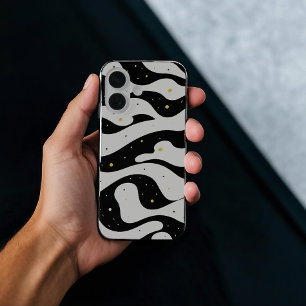 Coque Pour iPhone 16 Lignes courbes en noir et blanc iPhone / coque ipa