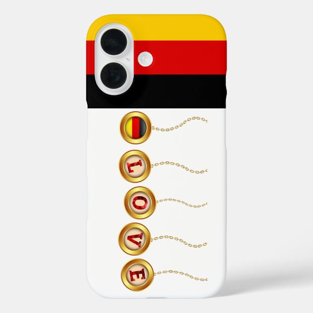 Coque Pour iPhone 16 Love Allemagne Coque iphone Apple (Verso)