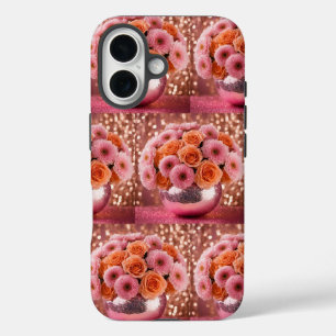 Coque Pour iPhone 16 Luxe Orange Flowers iPhone 16 Coque
