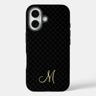 Coque Pour iPhone 16 Monogramme moderne Motif iPhone Slim Fit Coque dur
