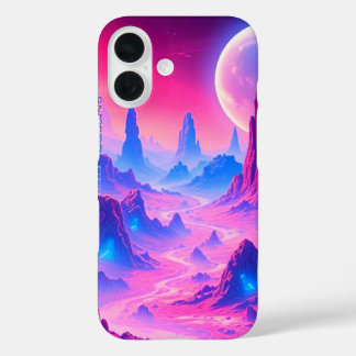 Coque Pour iPhone 16 Neon Alien Planet iPhone 16 Coque | Sci-Fi Cosmic 