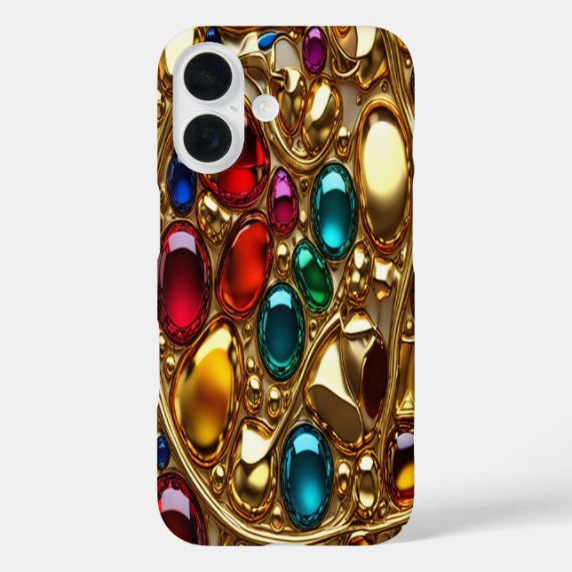 Coque Pour iPhone 16 Or & Bijoux #42 - coque iphone (Verso)