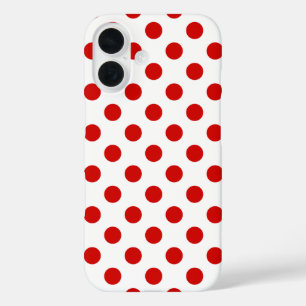 Coque Pour iPhone 16 Pois rouge et blanc Coque-Mate coque iphone
