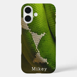 Coque Pour iPhone 16 Serpent vert personnalisé coque iphone robuste