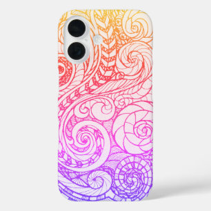 Coque Pour iPhone 16 Slim Rainbow Doodle iPhone 16 Coque