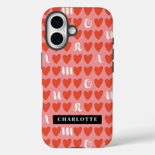 Coque Pour iPhone 16 Styliste Sweet Heart Motif Monogramme coque iphone
