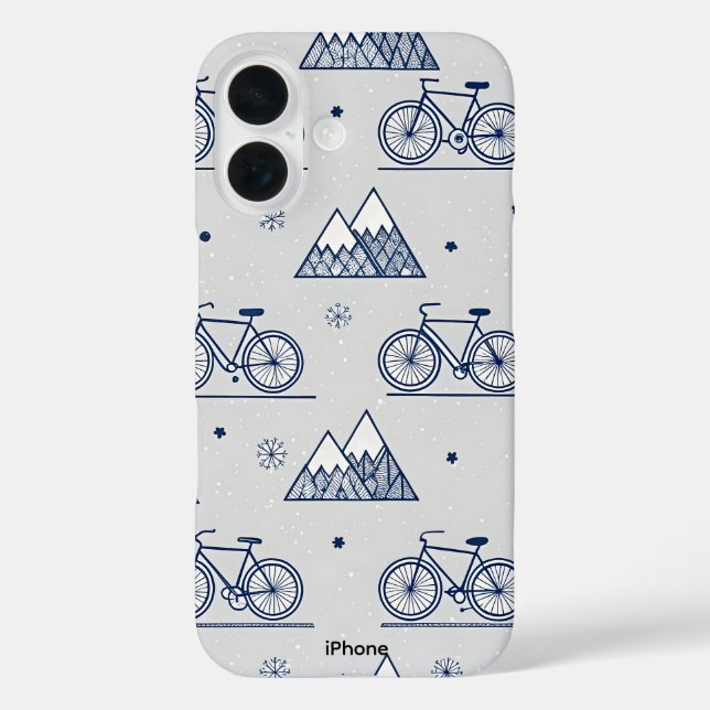 Coque Pour iPhone 16 Vélo d'hiver Mountain iPhone 16 Coque (Verso)