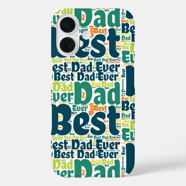 Coque Pour iPhone 16 Vert Meilleur papa jamais iPhone / coque ipad (Verso)