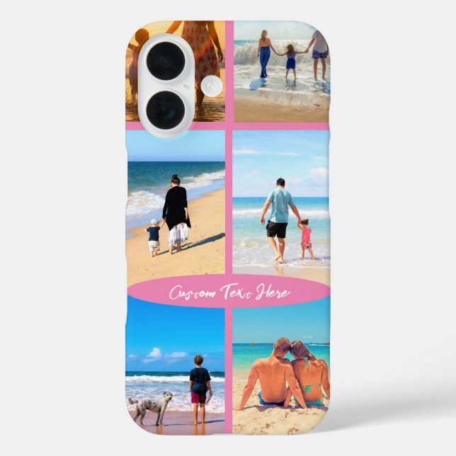 Coque Pour iPhone 16 Votre coque iphone Collage Photo avec texte person (Verso)