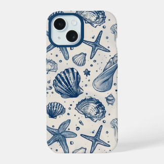 Coque pour iPhone Coquillage Océan Bleu Nautique E