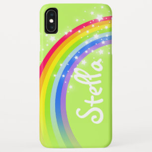 Coque Pour iPhone XS Max Nommé 4 lettre arc-en-ciel vert iphone 5 coque