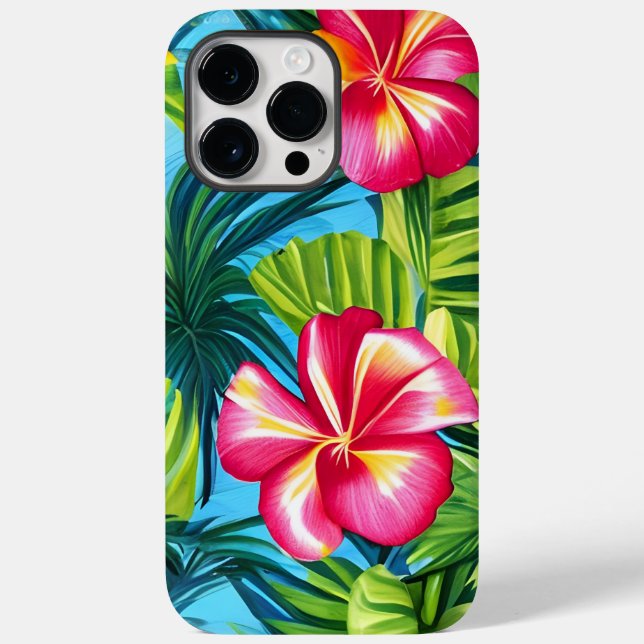 Coque Pour Pour iPhone 14 Pro Max Coque iphone d'impression hawaïen tropical (Verso)