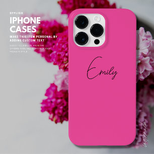 Coque Pour Pour iPhone 14 Pro Max Nom du script coque iphone personnalisé rose éléga