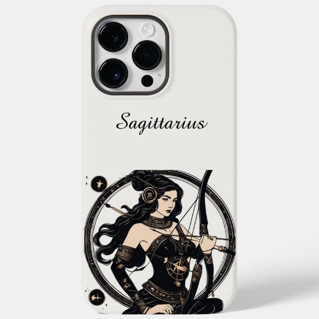 Coque Pour Pour iPhone 14 Pro Max Sagittarius blanc SIGNE Zodiaque iPhone / coque ip (Verso)
