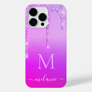 Coque Pour Pour iPhone 14 Pro Max Votre nom et votre lettre coque iphone rose violet