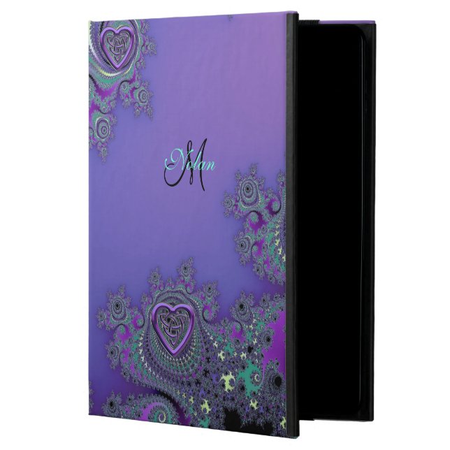 Coque Powis iPad Air 2 Fractale pourpre avec la caisse celtique de l'air (Devant)