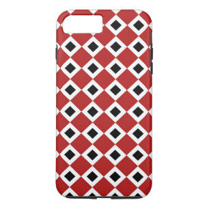Coque Red-White-Black Diamond Motif iPhone 8 Plus