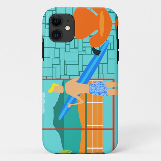 Coque Retro Surfer Dude iPhone 5/5S (Dos)