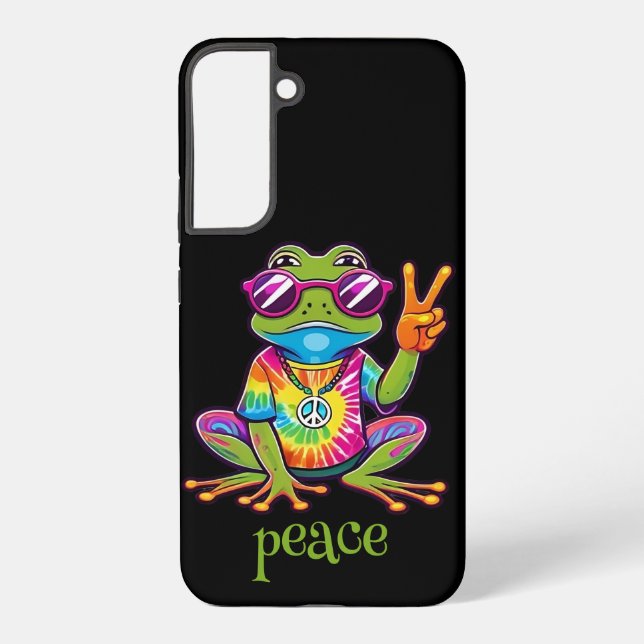 Coque Samsung Galaxy 60s 70s Hippy Hippie Peace Frog (Verso)