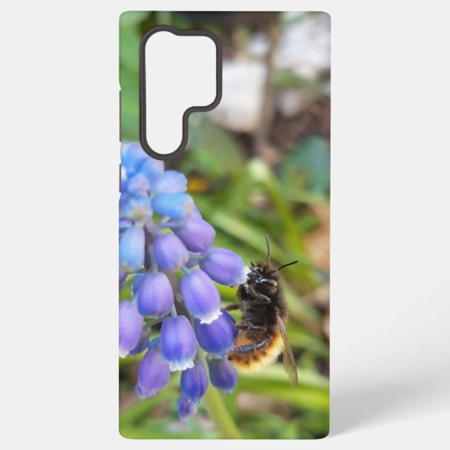 Coque Samsung Galaxy Abeille sur Muscari Armeniacum, Grape Hyacinth (Verso)