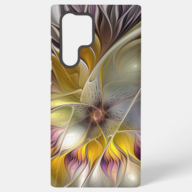 Coque Samsung Galaxy Abstrait Imaginaire coloré Fleur moderne Fractal (Verso)