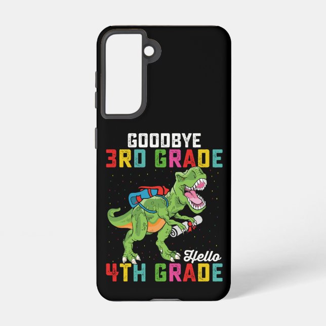 Coque Samsung Galaxy Adieu 3e année Bonjour 4e année T Rex Dinosaur (Verso)