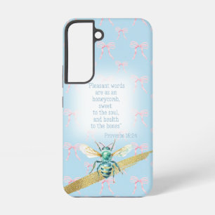 Coque Samsung Galaxy Adorable Bleu Pastel Rose Arc-en-Ciel Foi Turquois