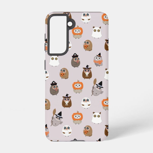 Coque Samsung Galaxy Adorable Chouette d'Halloween Motif (Verso)