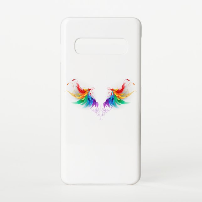 Coque Samsung Galaxy Ailes fluffy arc-en-ciel (Dos)
