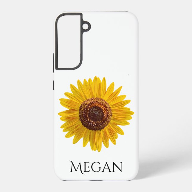 Coque Samsung Galaxy Ajouter Votre Nom Bright Yellow Sunflower Samsung  (Verso)