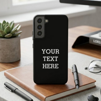Coque Samsung Galaxy Ajoutez votre propre texte personnalisé ici noir e